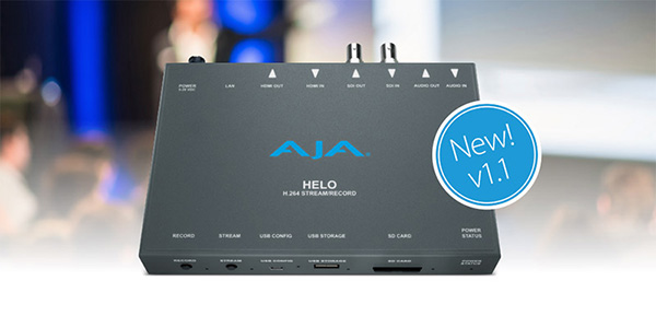AJA Video Systems社、HELO v1.1ファームウェアを発表