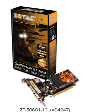 ZOTAC GeForce GT520 1GB DDR3 PCIE LP 