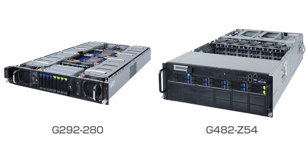NVIDIA H100を搭載したGIGABYTE社製GPUサーバー「G292-280」、「G482 