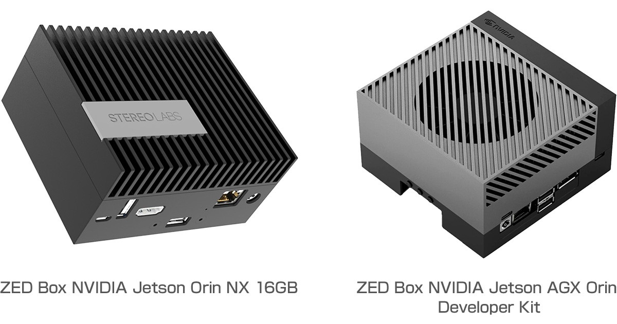 Stereolabs社製「ZED Box NVIDIA Jetson Orin NX 16GB」および「ZED 