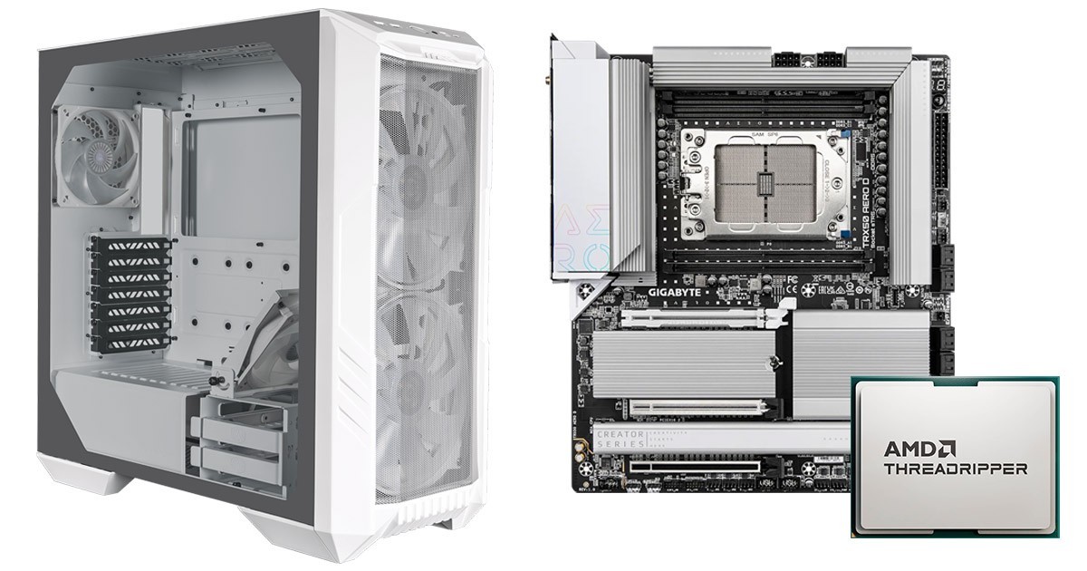 AMD Ryzen Threadripper 7000シリーズを搭載する白を基調としたワーク