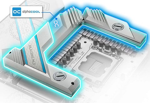 VRMとM.2スロット用のウォーターブロックを搭載