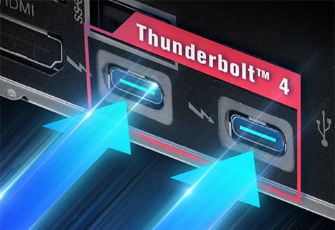 Thunderbolt 4ポートを搭載