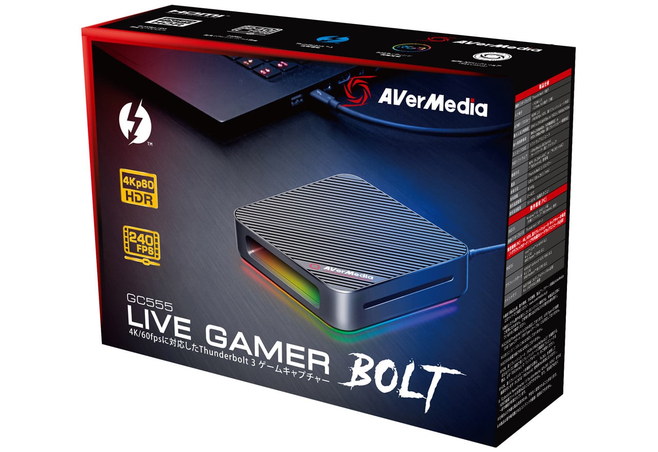特別送料無料！】 believeshopAVerMeda Live Gamer BOLT GC555 外付けゲームキャプチャー 4K HDR  60p対応 パススルー機能付 Thun