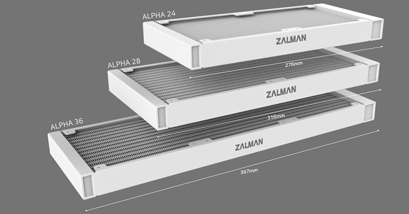 輝く高品質な ZALMAN ALPHA 24 White 簡易水冷CPUクーラー ARGB搭載 HS1425 ハードウエア 