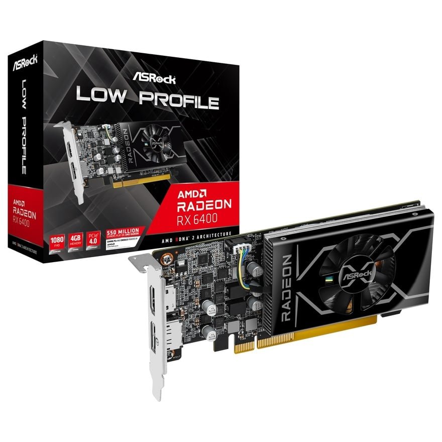 Radeon RX 6400 LP 4G | ASRock グラフィックボード RADEON RX 6400 | 株式会社アスク