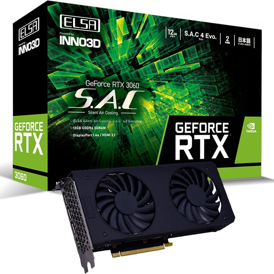 ELSA GeForce RTX 3060 グラフィックボード LHR - PC/タブレット