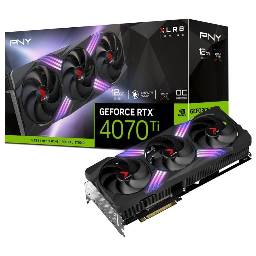 PNY GeForce RTX 4070 Ti 12GB XLR8 Gaming VERTO EPIC-X ARGB OC 3FAN